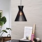 Gróa - Slatted Wood Black Scandi Pendant