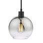 Lycia 1 Light Single Pendant Light - Matt Black Ombre Smoked Glass