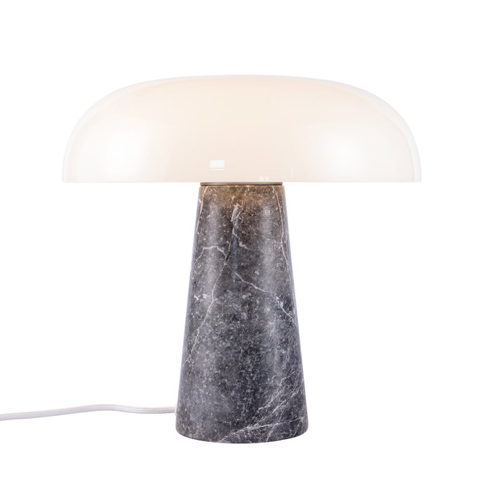 Glansig - White & Grey Marble Scandi Table Lamp