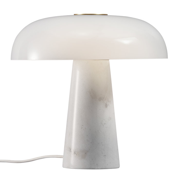 Glansig - White Marble Scandi Table Lamp