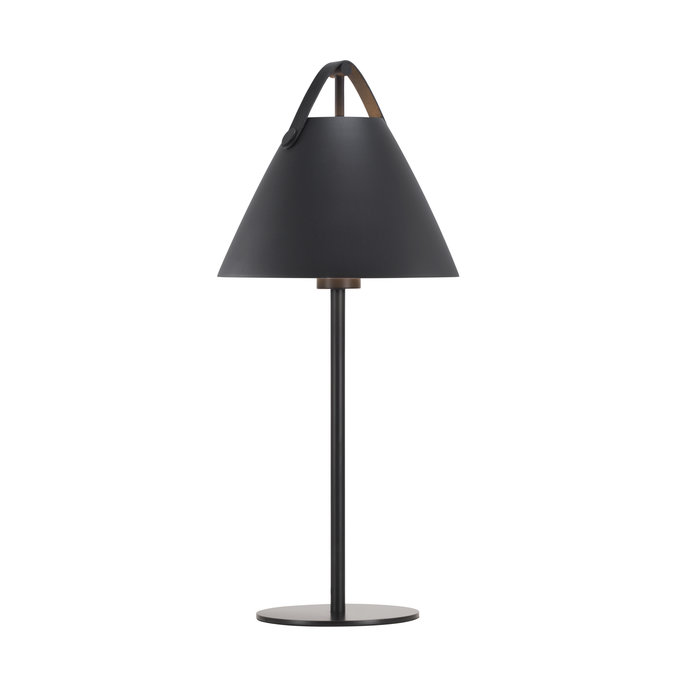 Rem - Black & Strap Scandi Table Lamp