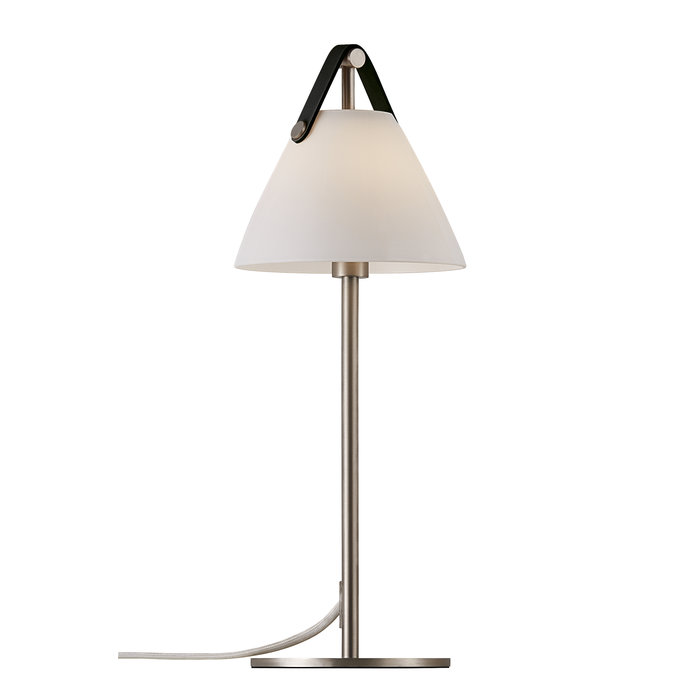 Rem - Brushed Steel & Strap Scandi Table Lamp