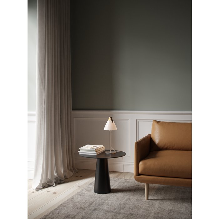 Rem - Brushed Steel & Strap Scandi Table Lamp