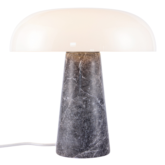 Glansig - White & Grey Marble Scandi Table Lamp