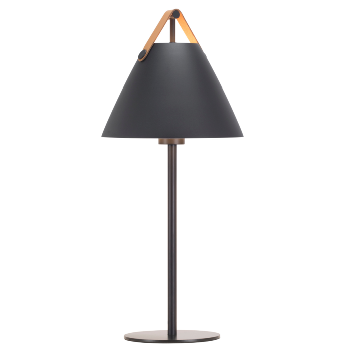 Rem - Black & Strap Scandi Table Lamp