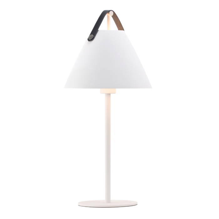 Rem - White & Strap Scandi Table Lamp