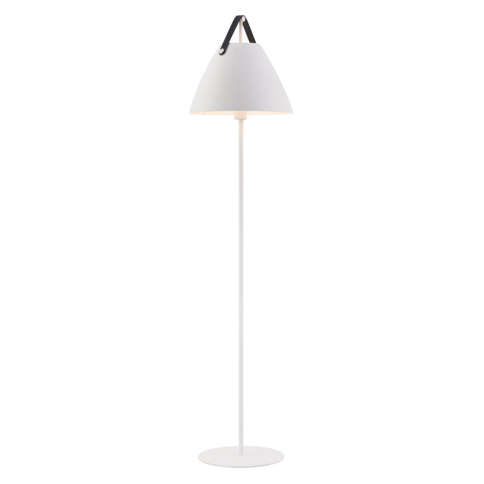 Rem - White & Strap Scandi Floor Lamp