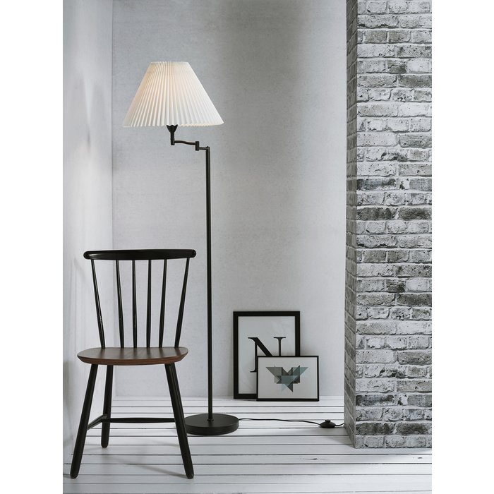 Finesse - Scandi Floor Lamp with White Pleated Fabric Shade