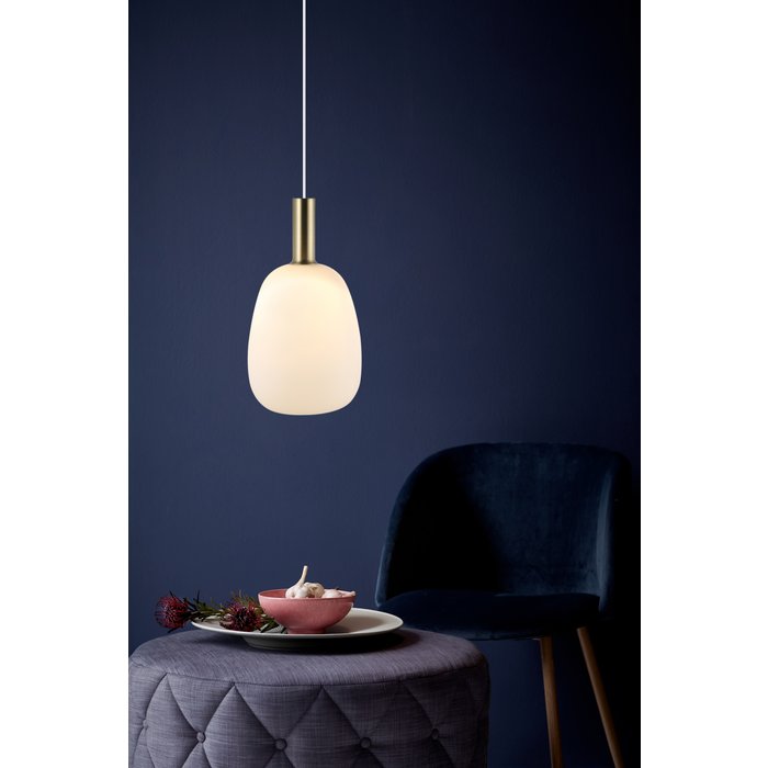 Alton - Opal & Brass Scandi Pendant Light