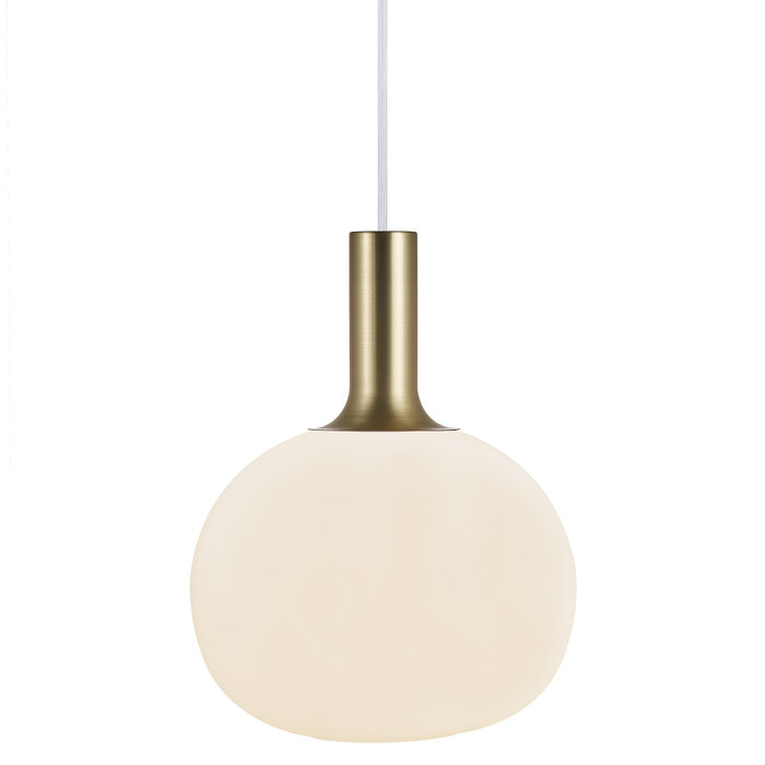 Alton - Opal & Brass Round Scandi Pendant Light