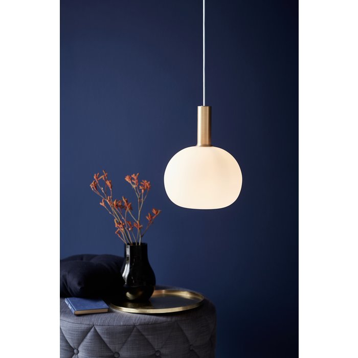 Alton - Opal & Brass Round Scandi Pendant Light