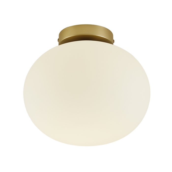 Alton - Opal & Brass Scandi Semi Flush Light
