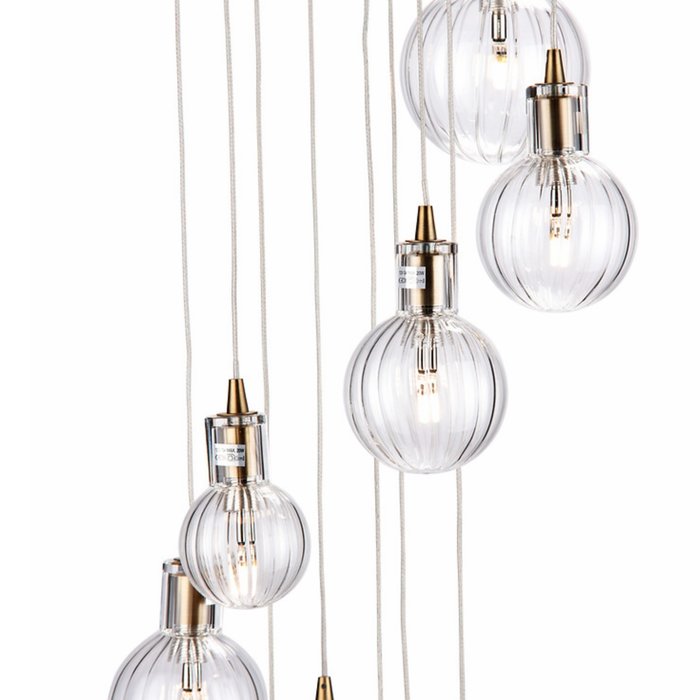 Dito - Brass & Glass 10 Light Cluster Pendant