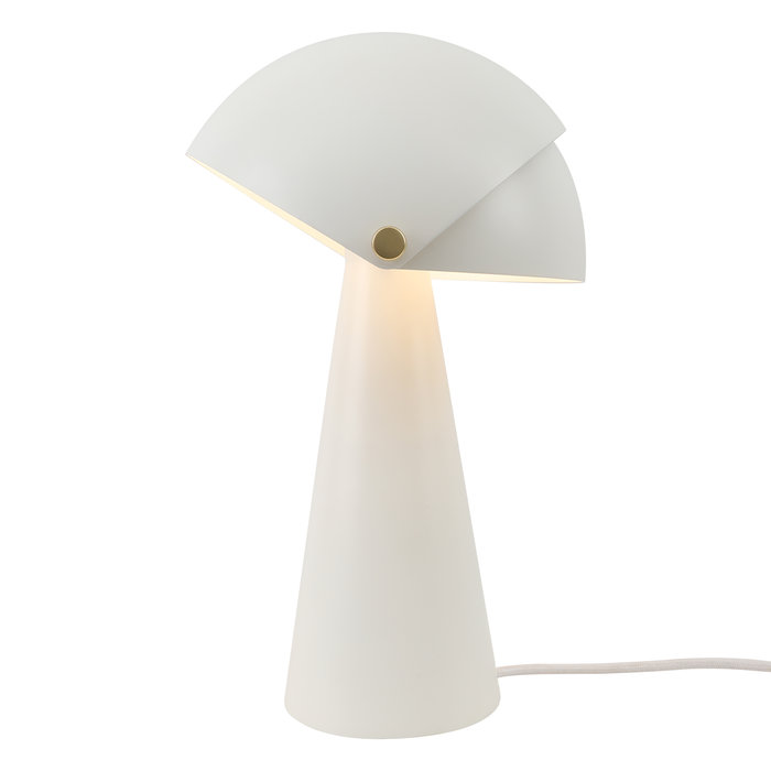 Cowl - White Scandi Table Lamp with Adjustable Shade