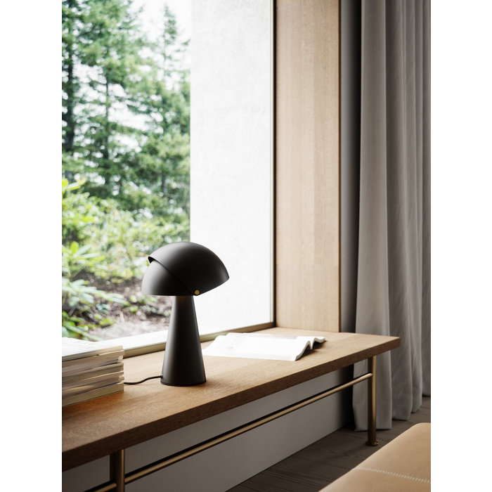 Cowl - Black Scandi Table Lamp with Adjustable Shade