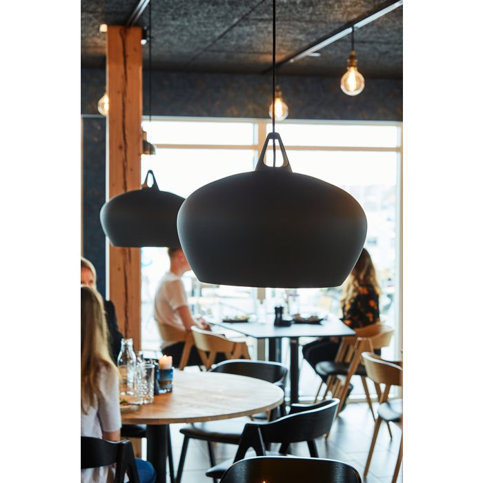 Bell - Medium Black Scandi Pendant