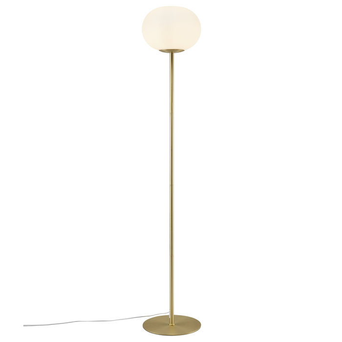 Alton - Opal & Brass Round Scandi Floor Lamp