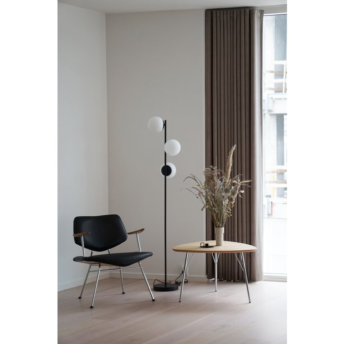 Tre - Black and Opal Modern Scandi Floor Lamp