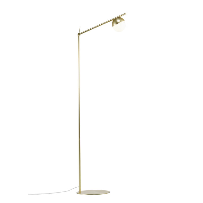 Comitis - Opal and Brass Adjustable Scandi Floor Lamp