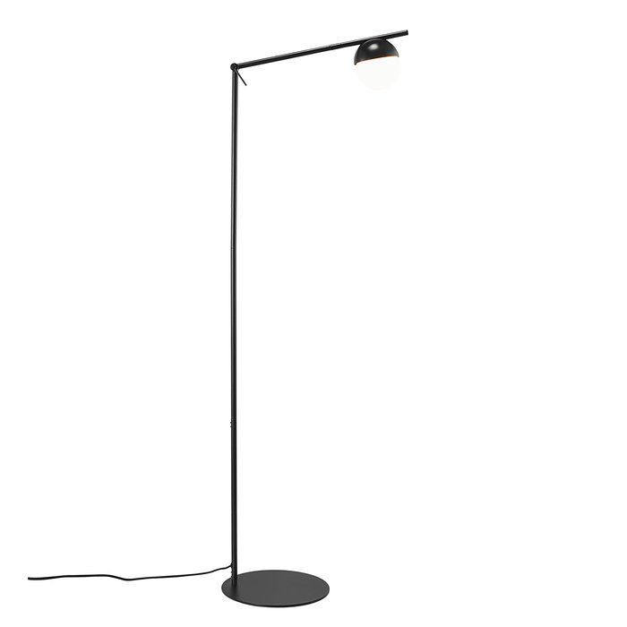 Comitis - Opal and Black Adjustable Scandi Floor Lamp