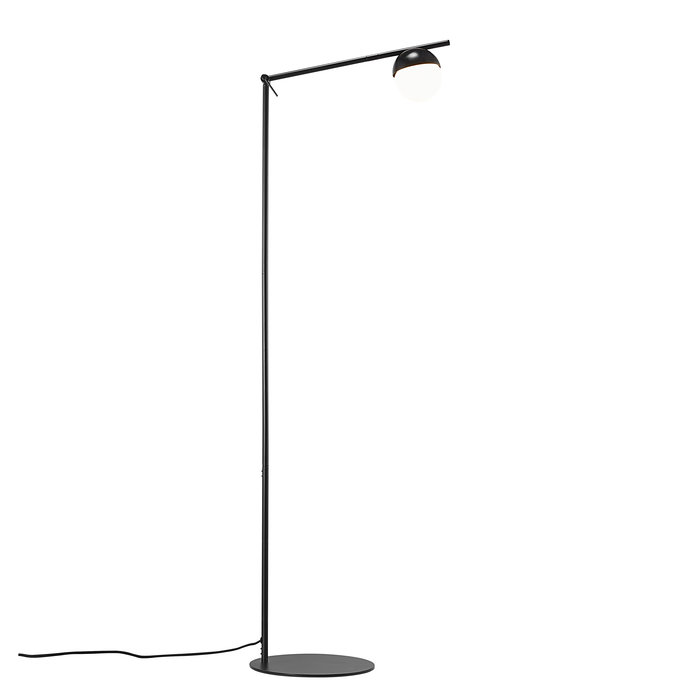 Comitis - Opal and Black Adjustable Scandi Floor Lamp