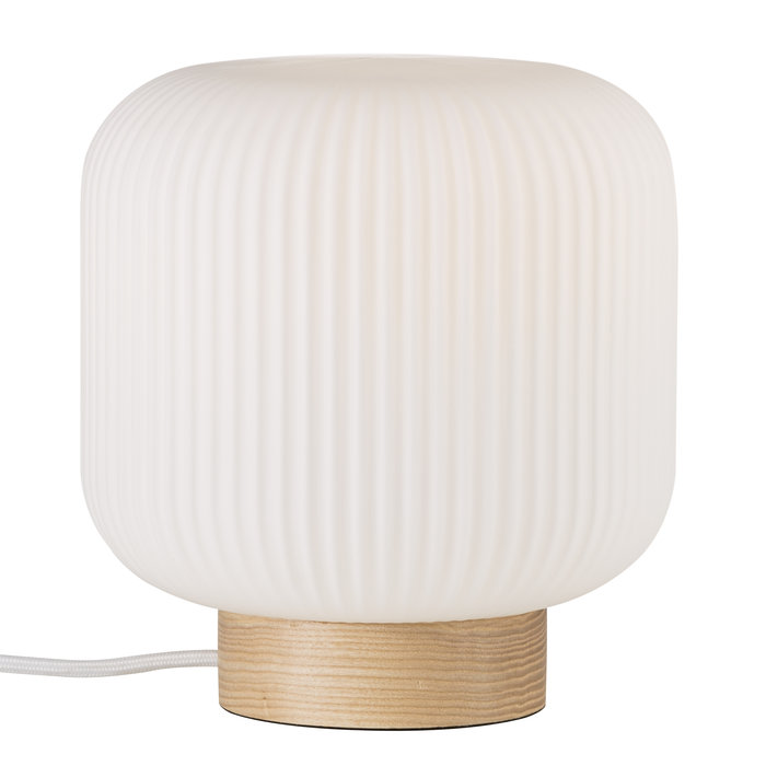 MIlli - Wood and Opal Glass Scandi Table Lamp