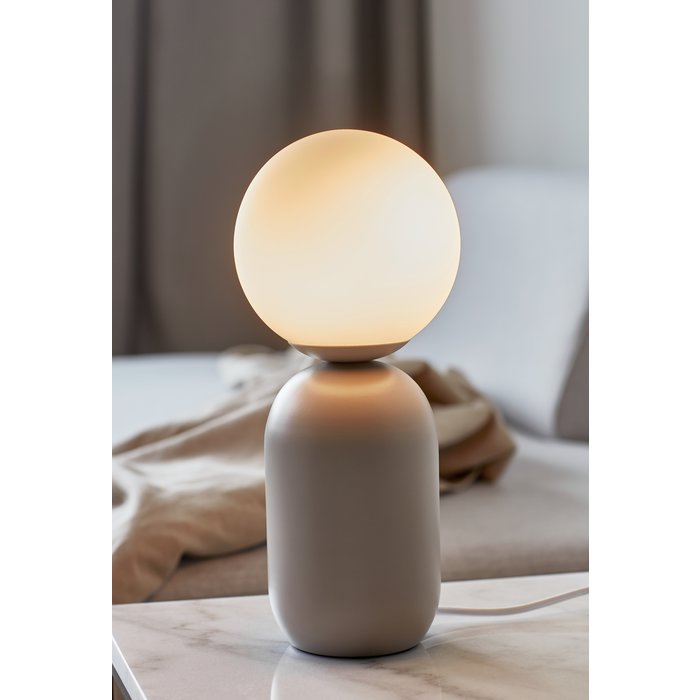 Nystan - Mocha and Opal Glass Scandi Table Lamp