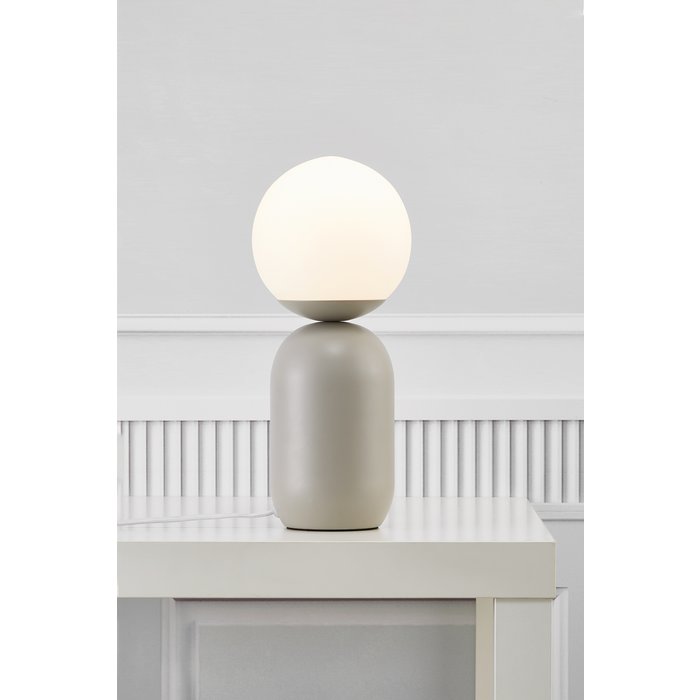 Nystan - Mocha and Opal Glass Scandi Table Lamp