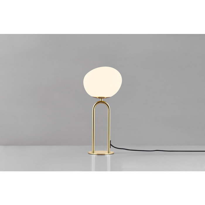 Cherish - Shaped Opal and Brass Scandi Table Lamp