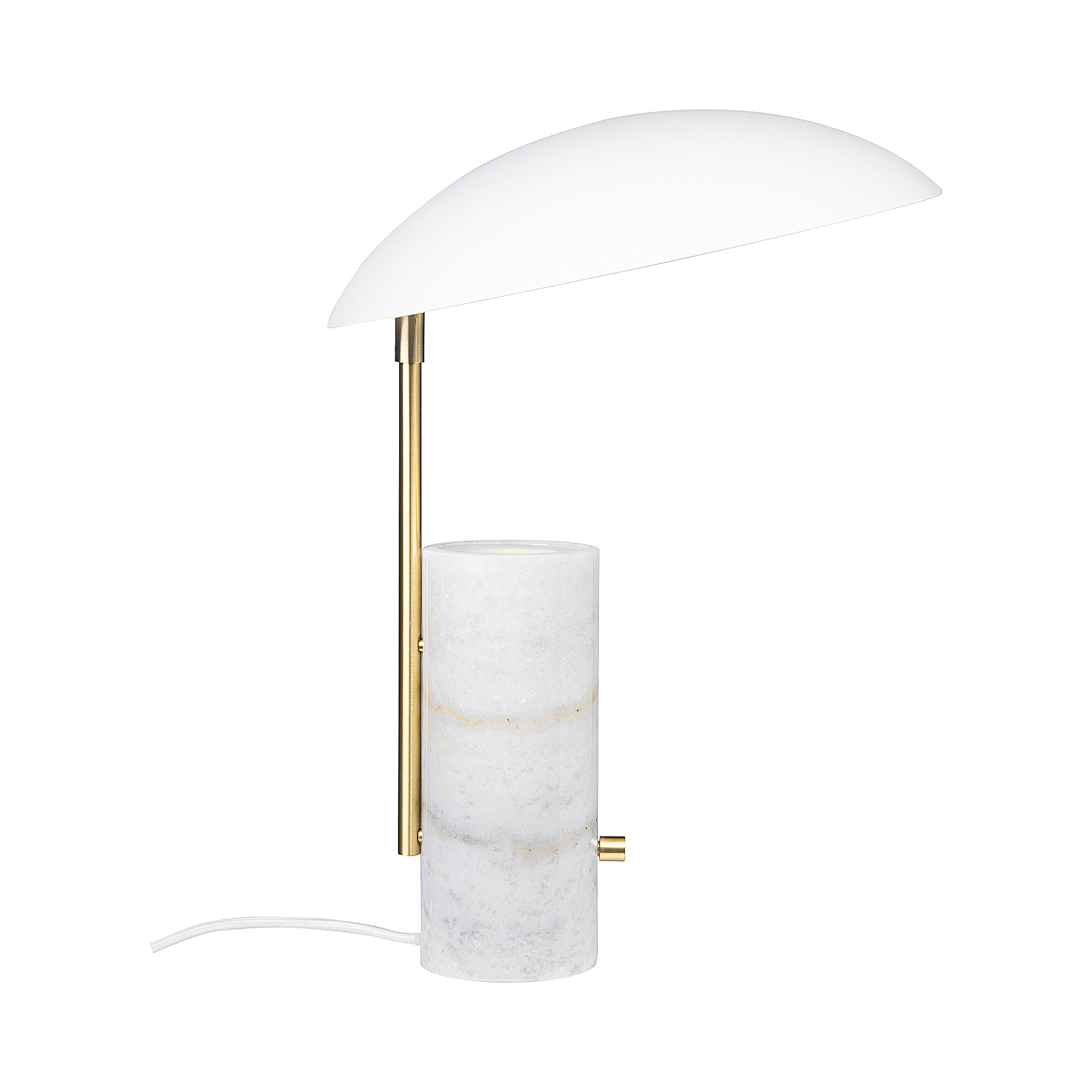 Madem Marble White Scandi Table Lamp with Oversized Shade Lightbox