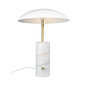 Madem - Marble White Scandi Table Lamp with Oversized Shade