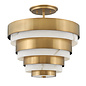 Cirque - Brass & Faux Alabaster Hoop Semi Flush Ceiling Light