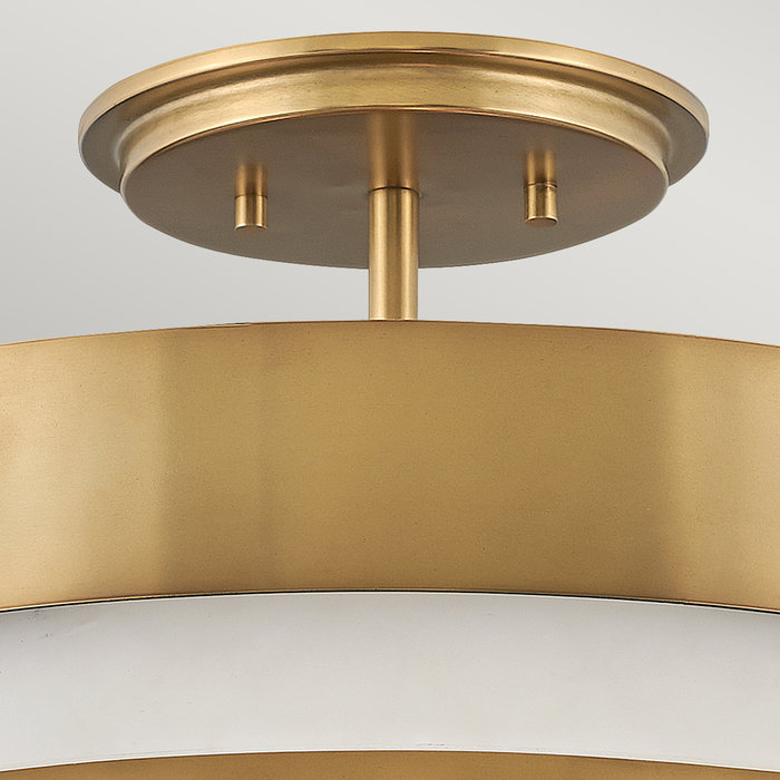 Cirque - Brass & Faux Alabaster Hoop Semi Flush Ceiling Light