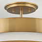 Cirque - Brass & Faux Alabaster Hoop Semi Flush Ceiling Light