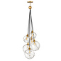 Eigg - Brass and Glass Globe 6 Light Cluster Pendant