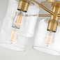 Arbor - Glass and Brushed Brass 5 Light Semi Flush Light