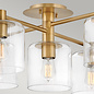 Arbor - Glass and Brushed Brass 7 Light Semi Flush Light