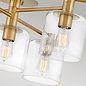 Arbor - Glass and Brushed Brass 7 Light Semi Flush Light