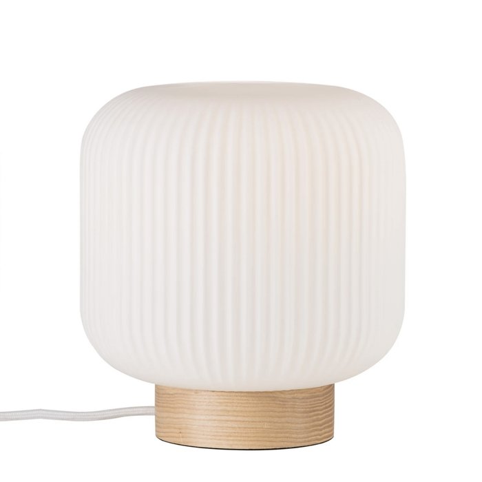 MIlli - Wood and Opal Glass Scandi Table Lamp