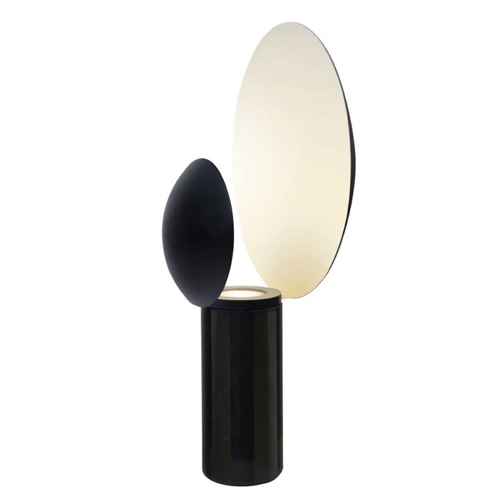 Discus - Sculptural Black Scandi Table Lamp