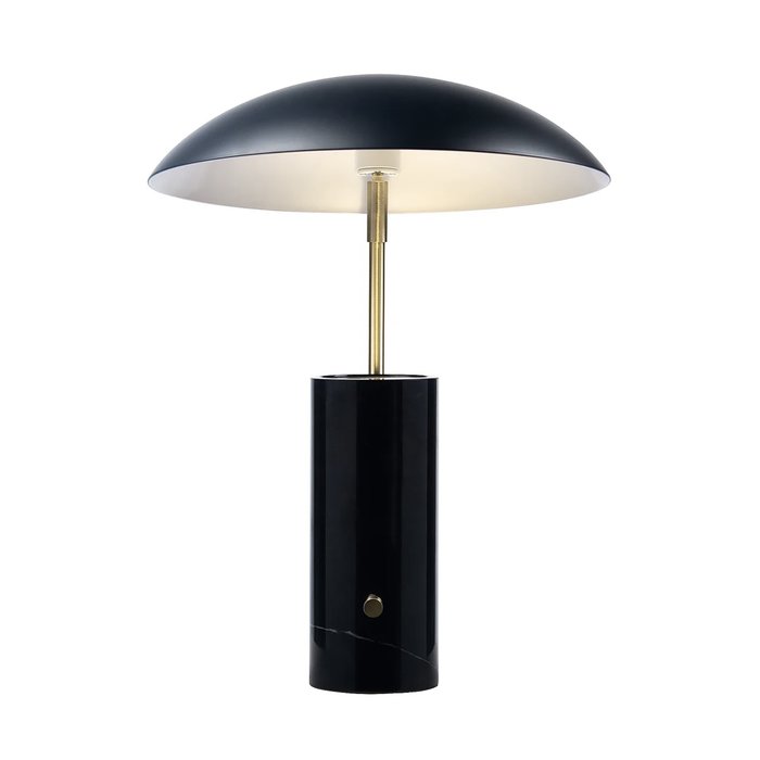 Madem - Marble Black Scandi Table Lamp with Oversized Shade