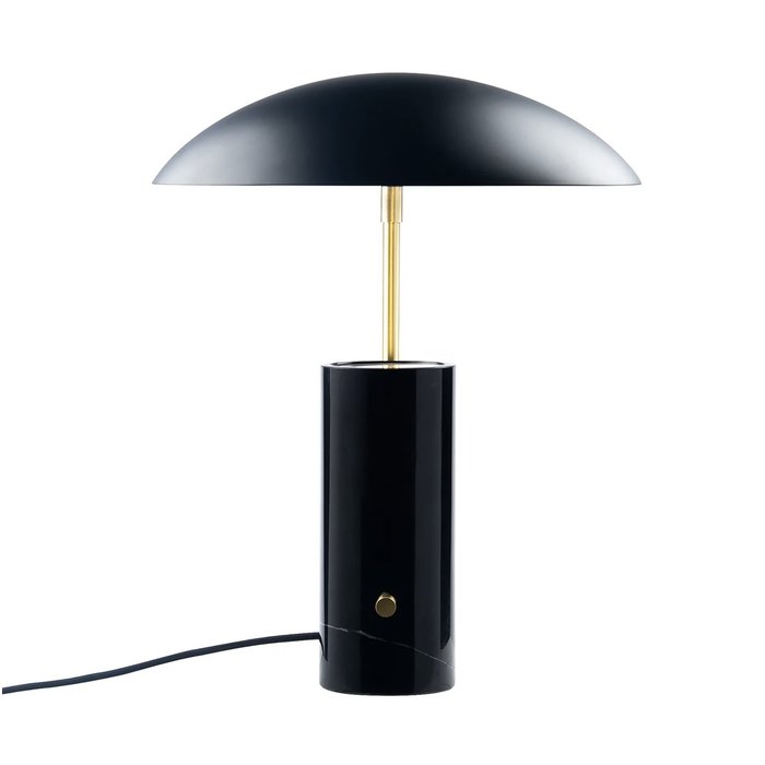 Madem - Marble Black Scandi Table Lamp with Oversized Shade