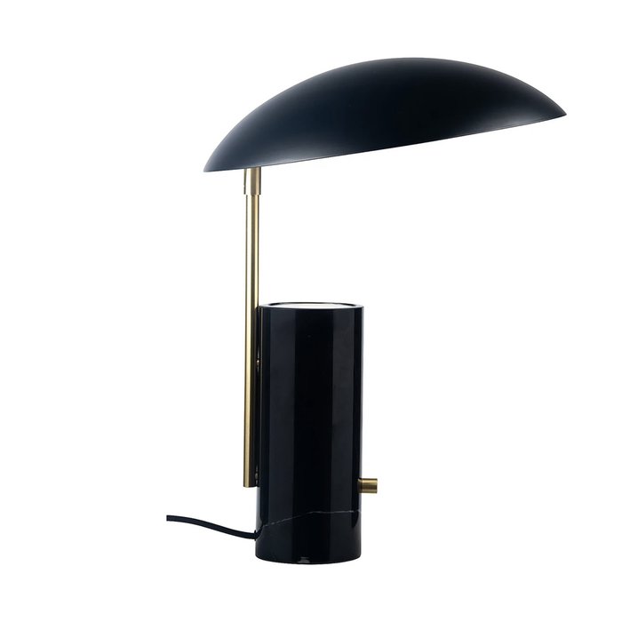 Madem - Marble Black Scandi Table Lamp with Oversized Shade