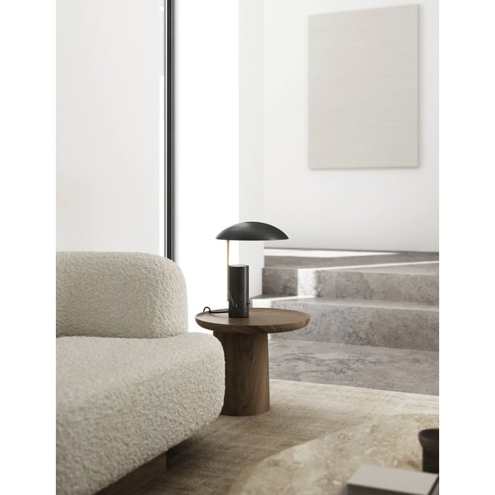 Madem - Marble Black Scandi Table Lamp with Oversized Shade