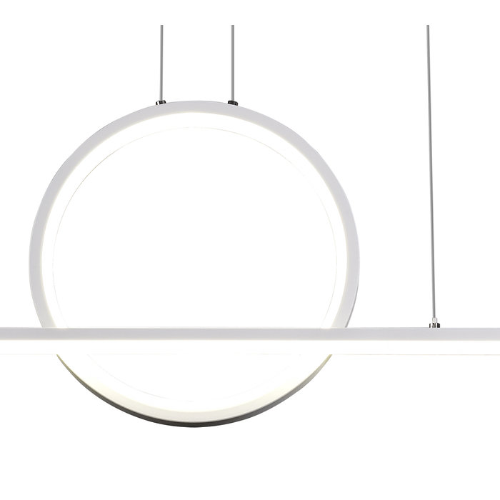 Fettle - LED Bar & Hoop Modern White Pendant