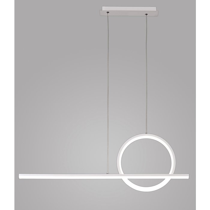 Fettle - LED Bar & Hoop Modern White Pendant