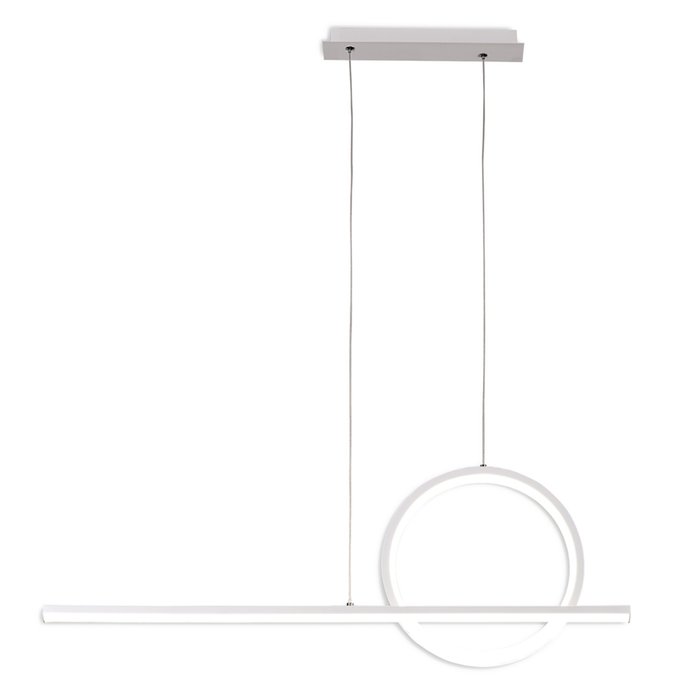 Fettle - LED Bar & Hoop Modern White Pendant