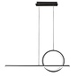 Fettle - LED Bar & Hoop Modern Black Pendant