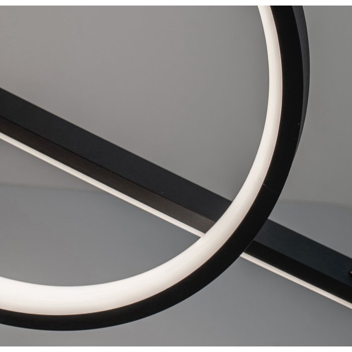 Fettle - LED Bar & Hoop Modern Black Pendant