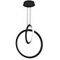 Fettle - LED Double Hoop Modern Black Pendant